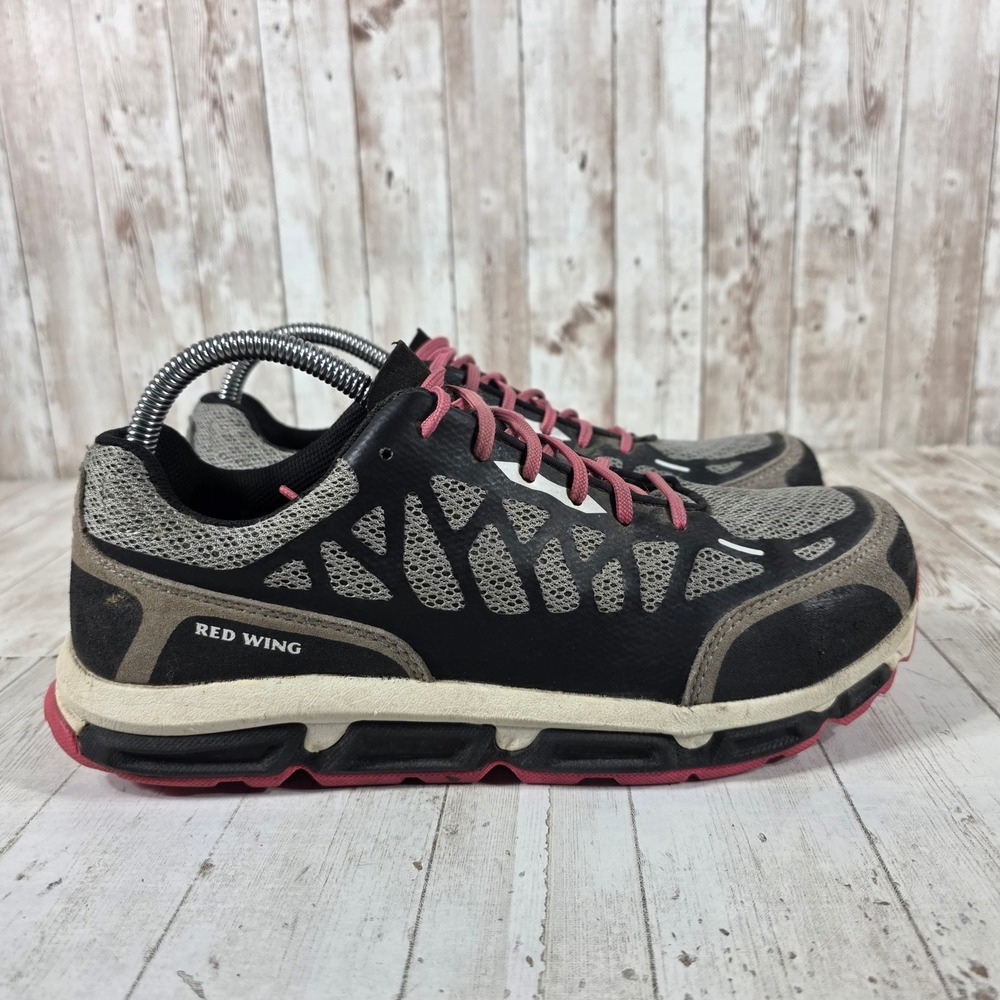 Red Wing 2339 Womens Black Grey Pink Safety Toe Work Shoes Sneakers Size 8.5
